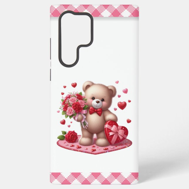Funda Para Samsung Galaxy Cute El día de San Valentín Teddy Bear (Reverso )