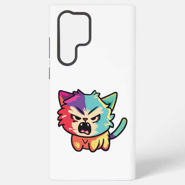 Funda Para Samsung Galaxy Cute el silbido de un gato enojado. (Reverso )