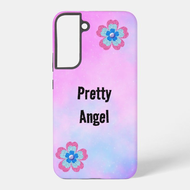 Funda Para Samsung Galaxy Cute glitter floral blooming garden (Reverso )