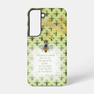 Funda Para Samsung Galaxy S22 Cute Lime Verde Abeja Matriz Reina Abeja de la Fe