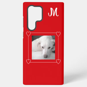 Funda Para Samsung Galaxy S22 Ultra Cute One Foto Perro Single Inicial Rojo