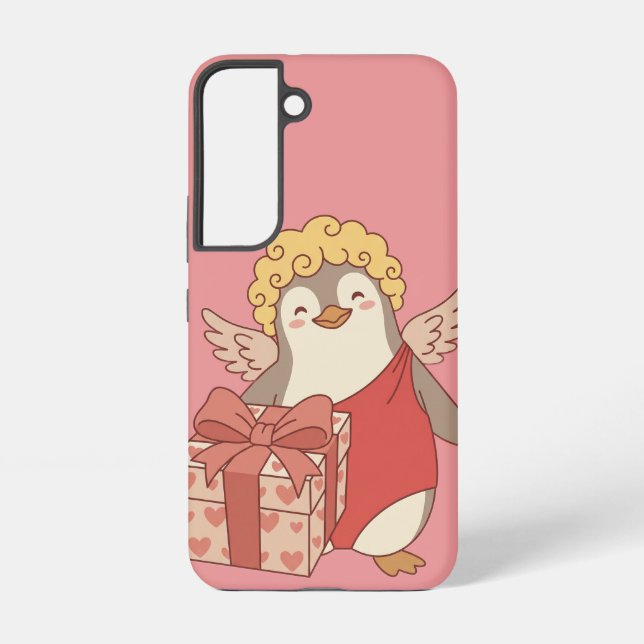 Funda Para Samsung Galaxy Cute Penguin Cupid Galentine Phone Case - Samsung (Reverso )