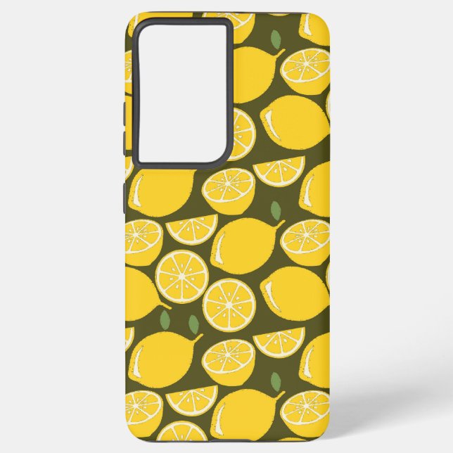 Funda Para Samsung Galaxy Cuto de diversión moderno amarillo limón (Reverso )