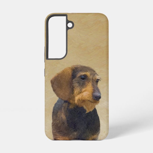 Funda Para Samsung Galaxy Dachshund (Cabezal alambrada) Pintura original de  (Reverso )