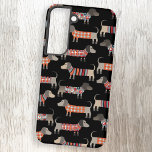 Funda Para Samsung Galaxy S22 Dachshund Sausage Dog Dark<br><div class="desc">Pequeña salchicha de Dachshund o perritos de peluquería en ropa de cama de lana. Perfecto para los amantes de los perros,  las madres de los perros,  los padres de los perros y los caminantes de los perros. Arte original de Nic Squirrell.</div>