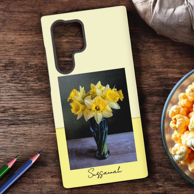 Funda Para Samsung Galaxy Daffodias reemplazables en la foto de vida residua (Personalized floral phone cover)