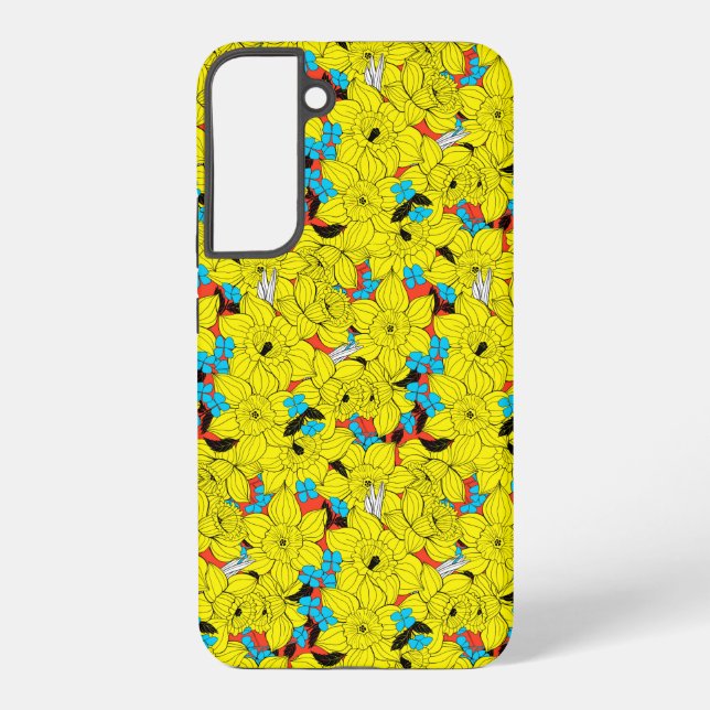 Funda Para Samsung Galaxy Daffodils patrón floral de primavera (Reverso )