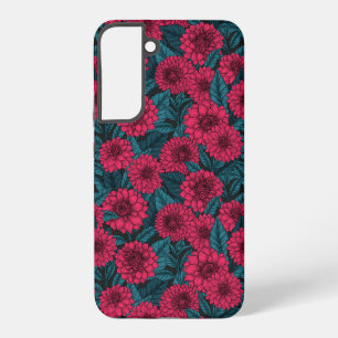 Funda Para Samsung Galaxy S22+ Dahlia roja jardín/hojas azules