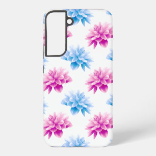 Funda Para Samsung Galaxy S22+ Dahlia rosa, Dahla azul, patrón floral, flores
