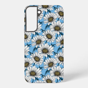Funda Para Samsung Galaxy S22+ Daisies, flores silvestres en azul