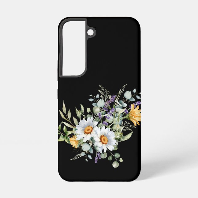Funda Para Samsung Galaxy Daisies y Eucalyptus en negro (Reverso )