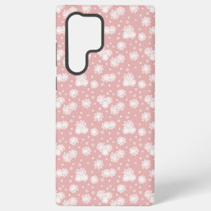 Funda Para Samsung Galaxy S22 Ultra Daisies y puntos - rosa y blanco