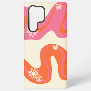 Funda Para Samsung Galaxy S22 Ultra Daisy Groove - Rosa, Naranja y Crema