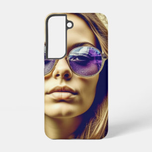 Funda Para Samsung Galaxy S22 Dama de Guay con reflexión en sus gafas de sol