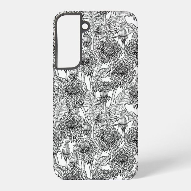 Funda Para Samsung Galaxy Dandelions, negro y blanco (Reverso )