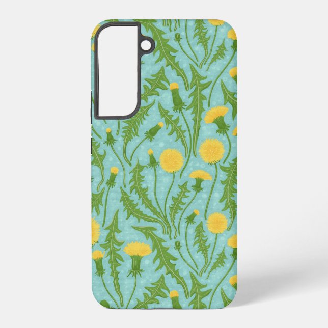 Funda Para Samsung Galaxy Dandelions, verde, amarillo y azul (Reverso )