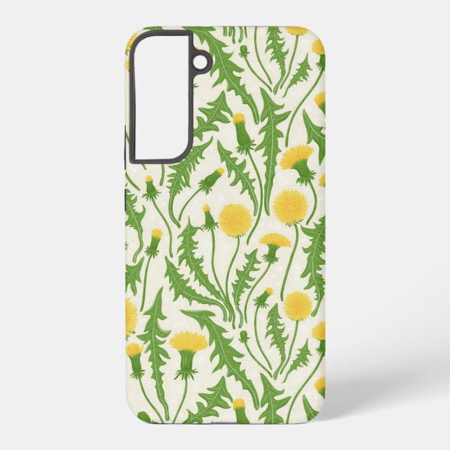 Funda Para Samsung Galaxy Dandelions, verde, amarillo y blanco (Reverso )