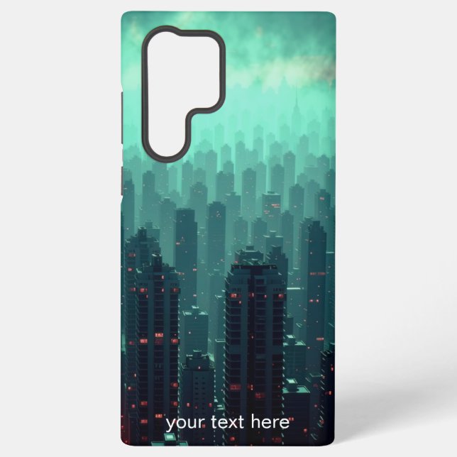 Funda Para Samsung Galaxy Dark Teal Night New York City Skyline (Reverso )