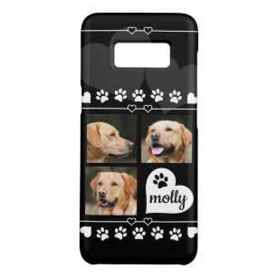 Funda De Case-Mate Para Samsung Galaxy S8 3 Nombre de perro Collage de fotos Corazón blanco