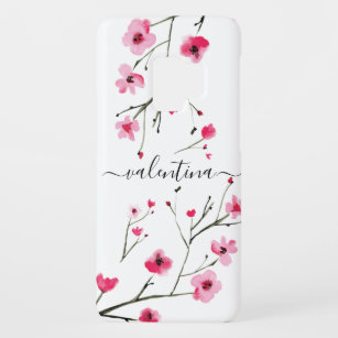 Funda De Case-Mate Para Samsung Galaxy S9 Acuarela personalizada de la flor de cerezo