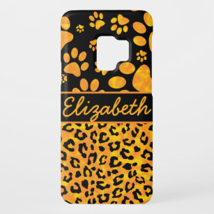 Funda De Case-Mate Para Samsung Galaxy S9 Amarillo anaranjado del estampado leopardo y de