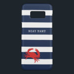 Funda De Case-Mate Para Samsung Galaxy S8 Anchor Naval Banda Azul Bandas Rojas Cangrejo Nomb<br><div class="desc">Es un regalo perfecto que incluye rayas náuticas azules y blancas con cangrejo rojo y tu estuche de teléfono con nombre de barco.</div>