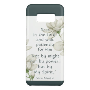 Funda De Case-Mate Para Samsung Galaxy S8 Animación de Escritura Biblia Cita Flor Blanca