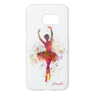 Funda Para Samsung Galaxy S7 Ballerina Splatter Art Nombre Personalizado   Ball