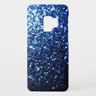 Funda De Case-Mate Para Samsung Galaxy S9 Bonito purpurina azul oscuro brilla