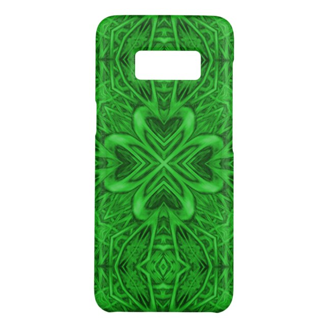 Funda Para Samsung Galaxy De Case-Mate Caleidoscopio céltico del fractal del verde del (Reverso)