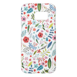 Funda Para Samsung Galaxy S7 Coloridas acuarelas Flores botánicas y hojas