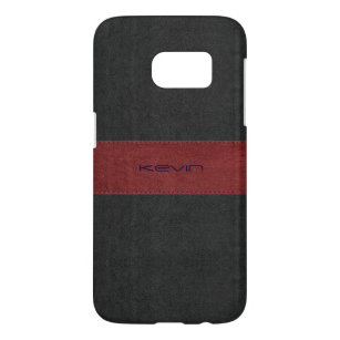 Funda Para Samsung Galaxy S7 Cuero de color negro y rojo GR2