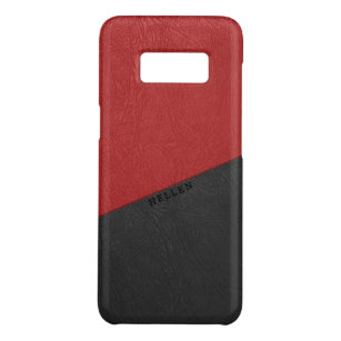 Funda De Case-Mate Para Samsung Galaxy S8 Cuero vintage geométrico negro y rojo d4