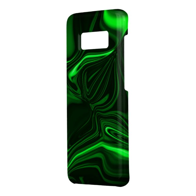 Funda Para Samsung Galaxy De Case-Mate Curvas o ondulaciones metálicas verdes, oscuras pr (Reverso / Izquierda)