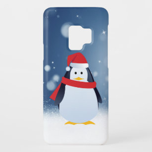 Funda De Case-Mate Para Samsung Galaxy S9 Cute pingüino con estrellas de nieve de los Navida