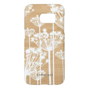 Funda Para Samsung Galaxy S7 Dandelions blancos sobre madera falsa personalizad