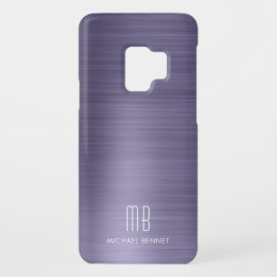 Funda De Case-Mate Para Samsung Galaxy S9 Elegante Monograma Purple Metálico