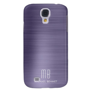 Carcasa Para Galaxy S4 Elegante Monograma Purple Metálico