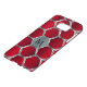 Funda Para Samsung Galaxy De Case-Mate Elegante patrón geométrico rojo y plateado (Superior)