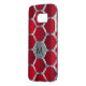 Funda Para Samsung Galaxy De Case-Mate Elegante patrón geométrico rojo y plateado (Reverso Izquierdo)