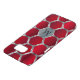Funda Para Samsung Galaxy De Case-Mate Elegante patrón geométrico rojo y plateado (Abajo)
