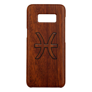 Funda De Case-Mate Para Samsung Galaxy S8 Estilo de madera de caoba de Brown del símbolo del