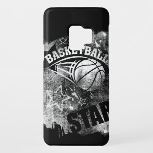 Funda De Case-Mate Para Samsung Galaxy S9 Estrellas de baloncesto, baloncesto negro grunge