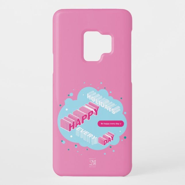 Funda Para Samsung Galaxy De Case-Mate Felices fiestas, rosadas (Reverso)