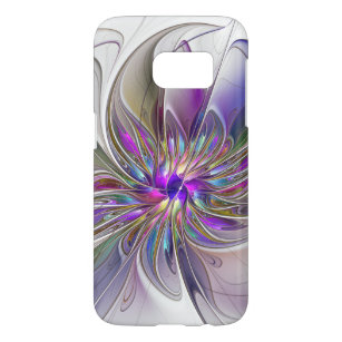 Funda Para Samsung Galaxy S7 Flor de arte fractal enérgica y colorida