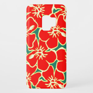 Funda De Case-Mate Para Samsung Galaxy S9 Flor roja Hibiscus Hawaiian Flores Estuche para te
