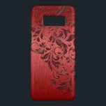 Funda De Case-Mate Para Samsung Galaxy S8 Fondo Metálico Rojo Con Lace Rojo Oscuro<br><div class="desc">Tonos rojos de aluminio metálico cepillado con encaje floral rojo oscuro. Disponible en otros productos y 8 colores diferentes. Si necesita ayuda para personalizar alguno de mis diseños,  póngase en contacto con el diseñador ArtOnWear. Formato de texto gratuito con ayuda en directo disponible bajo petición.</div>