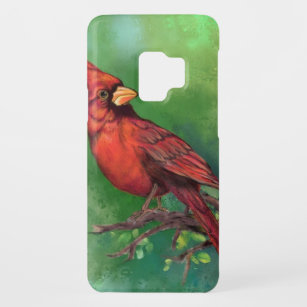 Funda De Case-Mate Para Samsung Galaxy S9 Hermosa pintura de pájaros del cardenal rojo del n