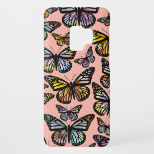 Funda De Case-Mate Para Samsung Galaxy S9 Hermosas mariposas Patrón acuarela Rosa