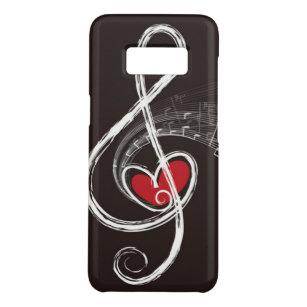 Funda De Case-Mate Para Samsung Galaxy S8 I negro rojo del corazón del Clef agudo de la